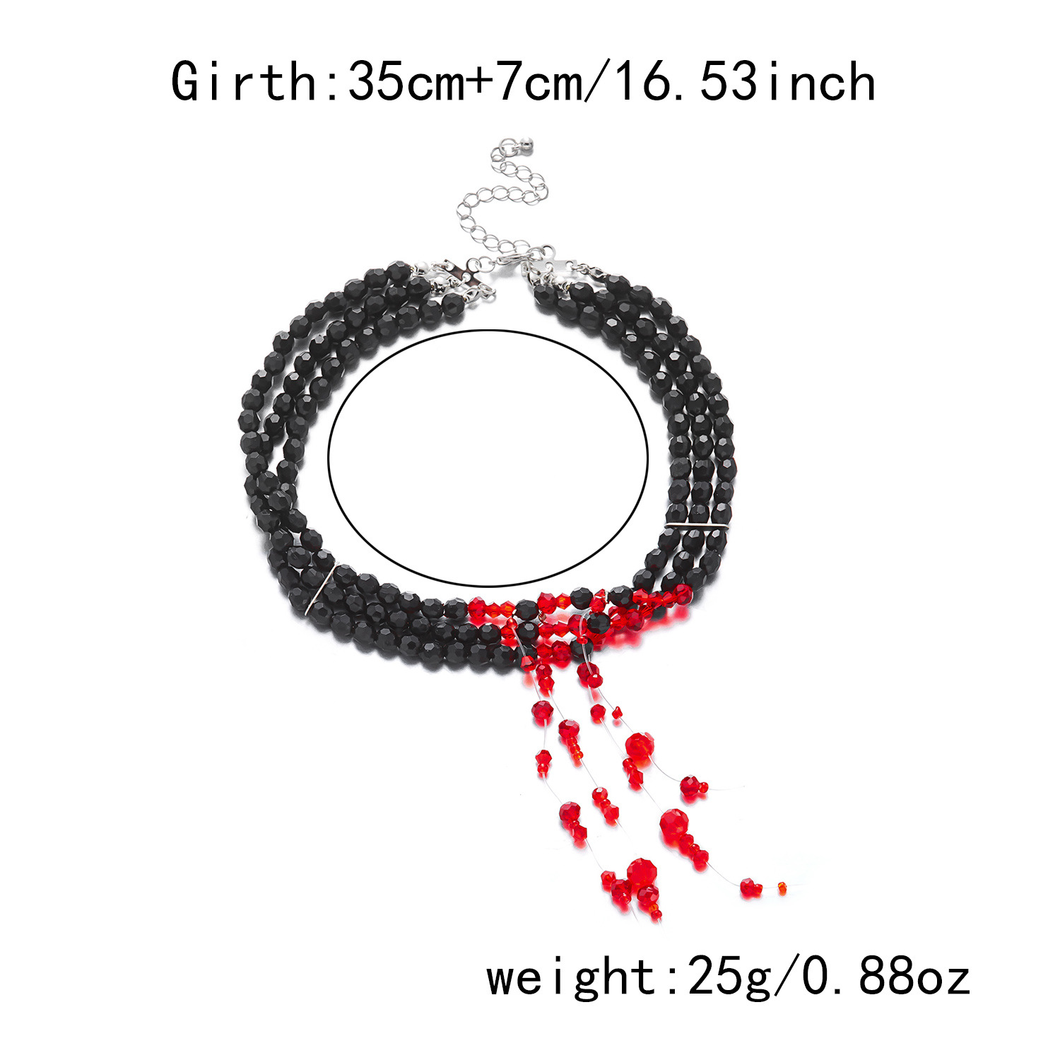 2:Three-layer crystal tassel necklace