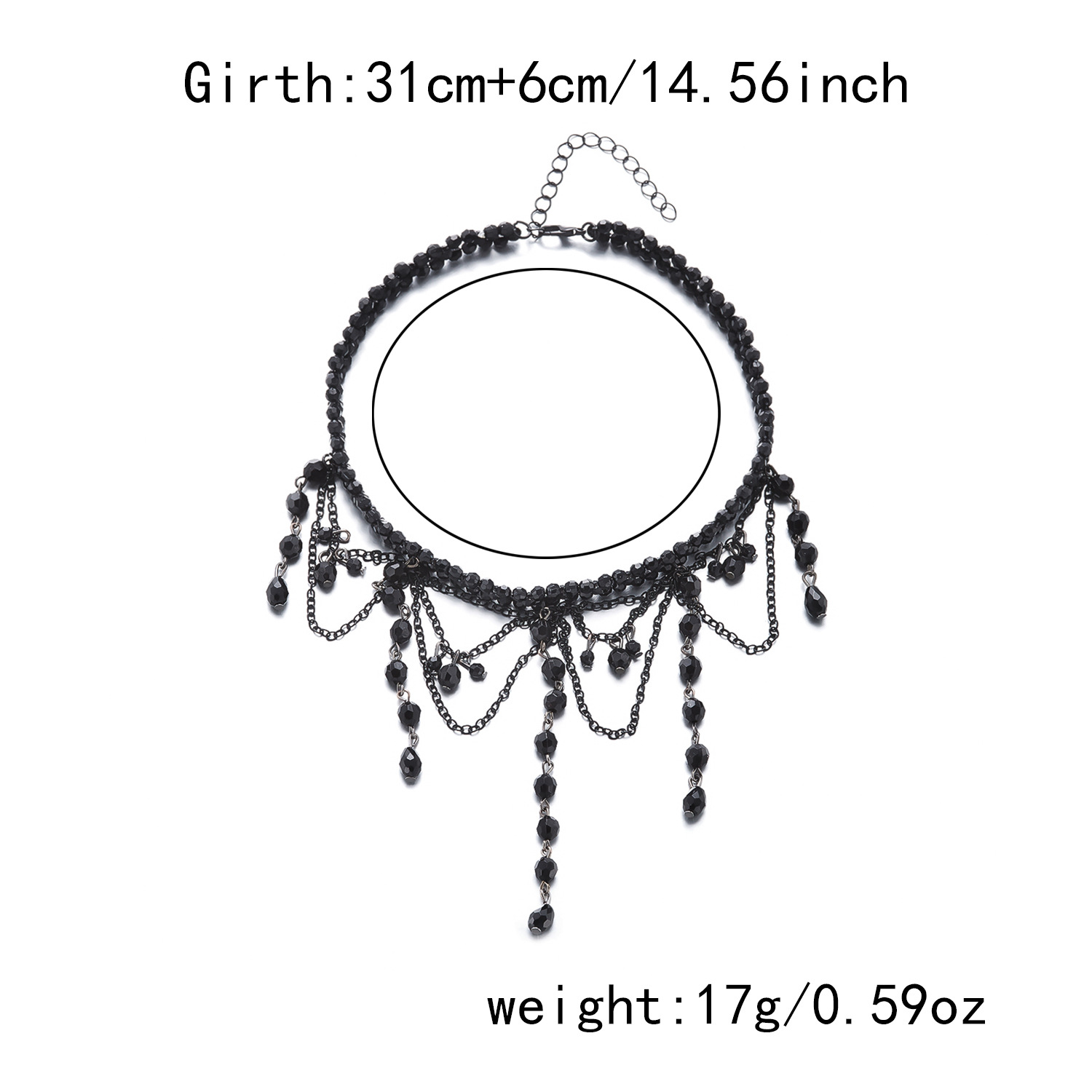 3:Multi-layer crystal tassel necklace