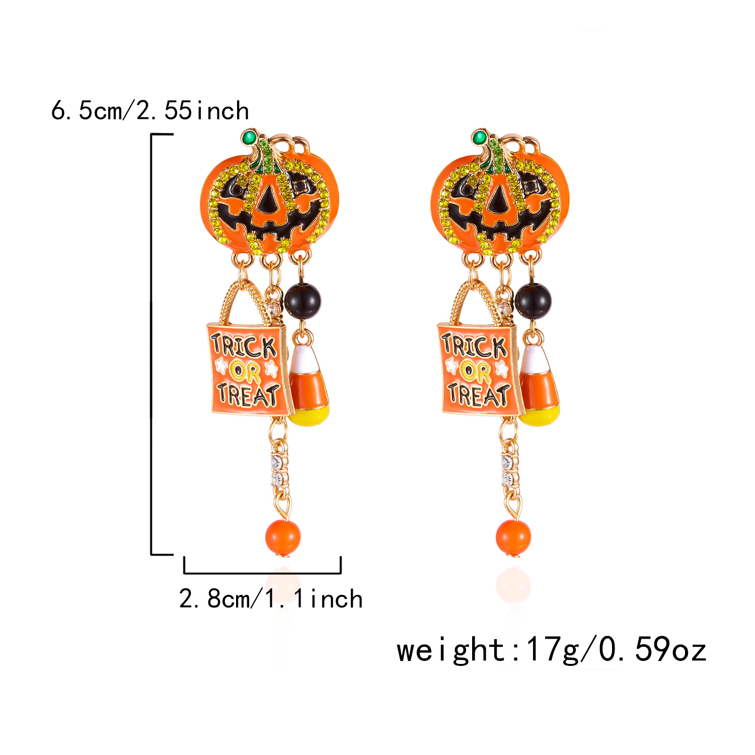 2:Pumpkin head letter earrings