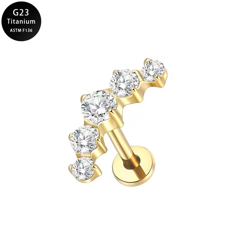 Golden white zirconium 1.2*6mm