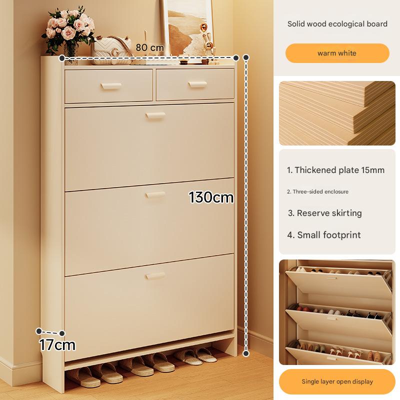 White D 80*17*130CM warm white - three compartments with cabinet doors