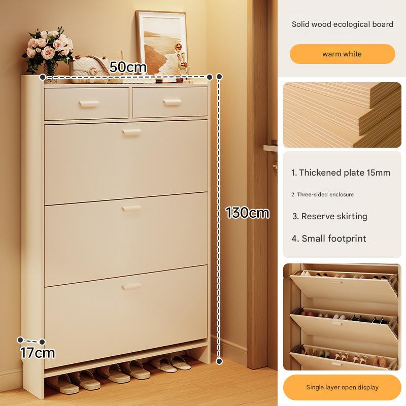 White B 50*17*130CM warm white - three compartments with cabinet doors