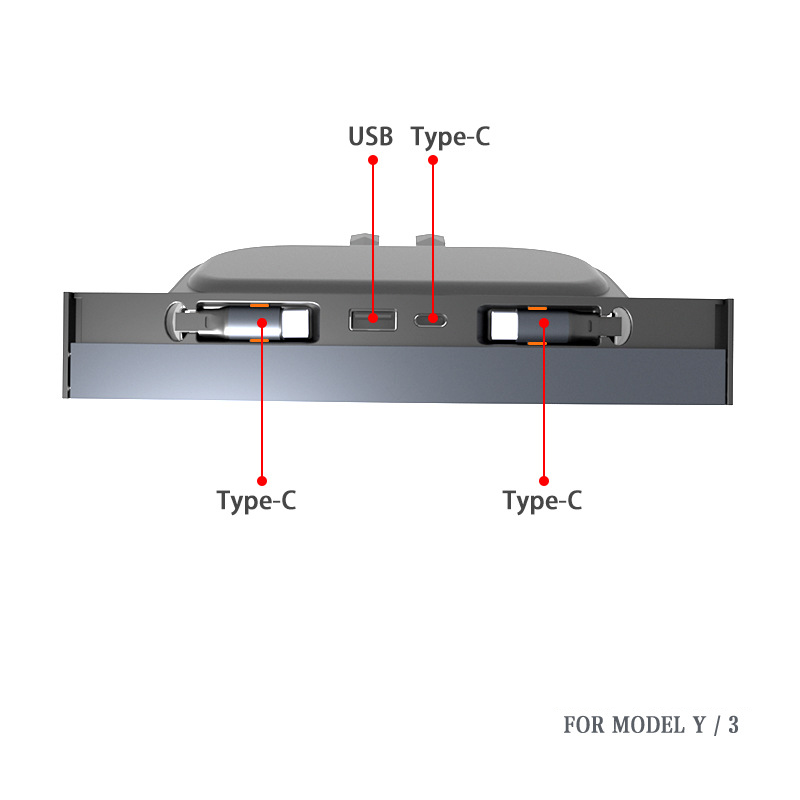 MODEL3/Y central control expansion dock [Type-C Type-C] with USB port