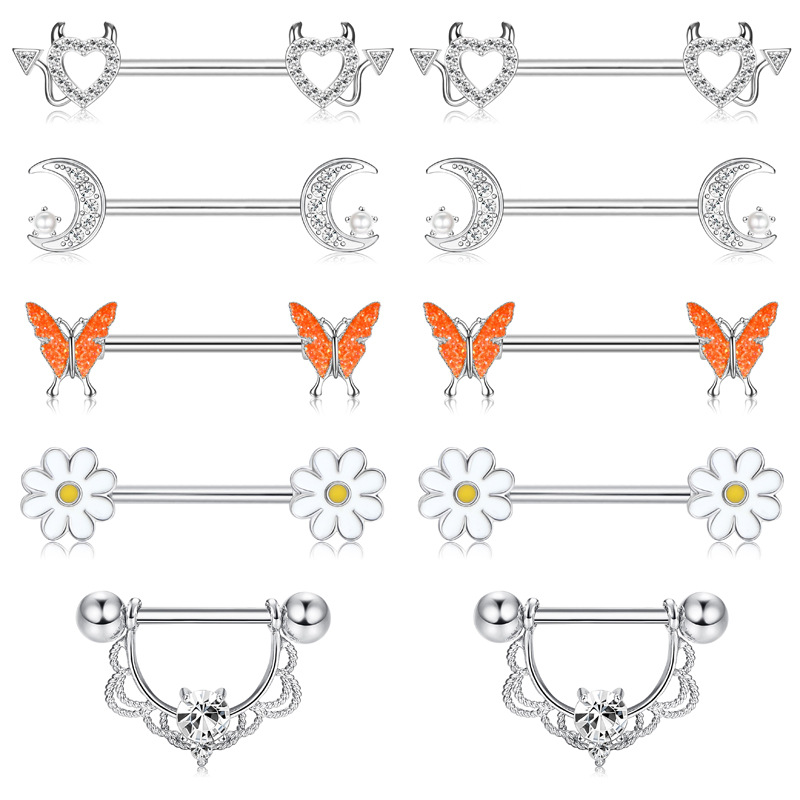 1:Ten-piece nipple ring set