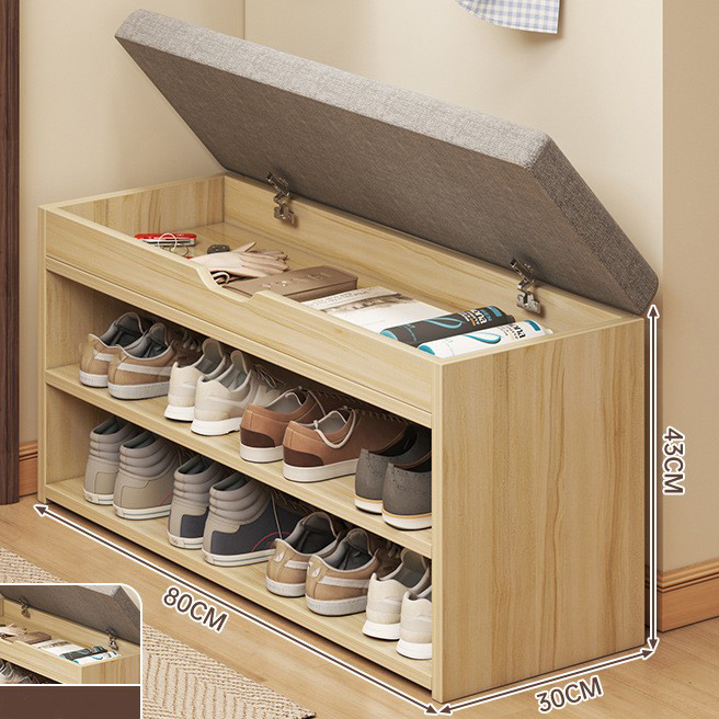 [double-layer flip top] 80cm maple wood color