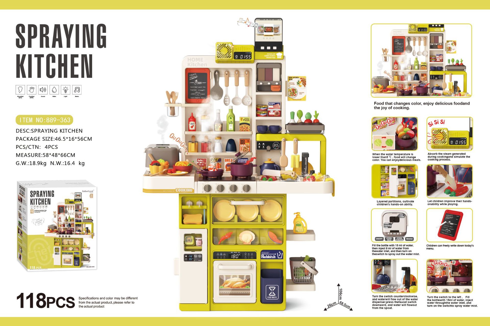 889363-106cm green 118PCS