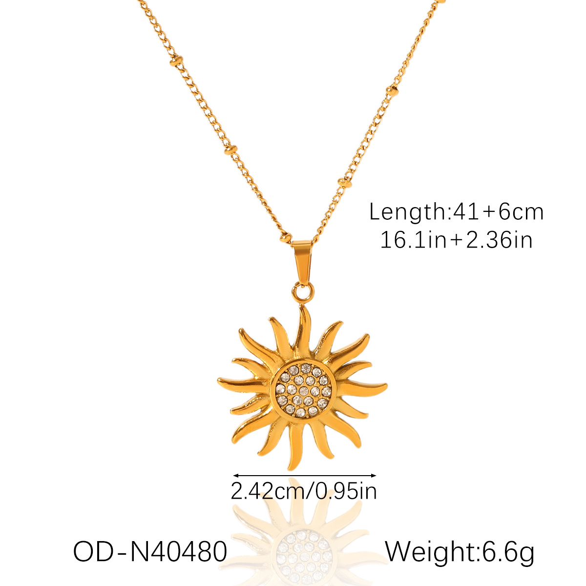 1:Od-n40480 sun pendant necklace