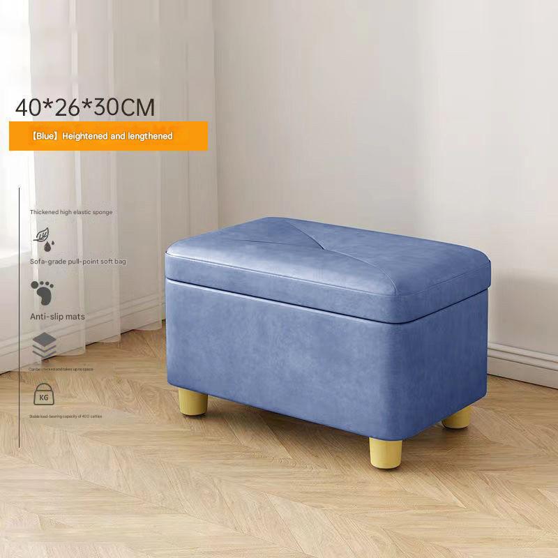 Extended high stool [storable] blue