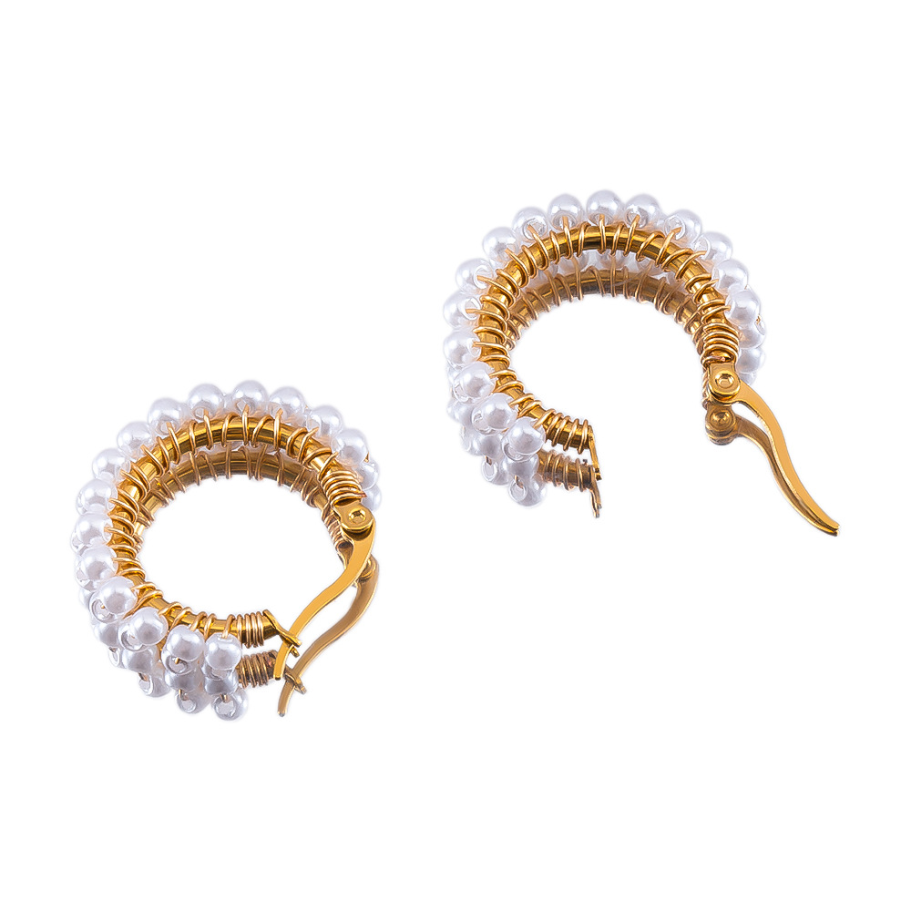 1:Abs imitation pearl earrings-pearls