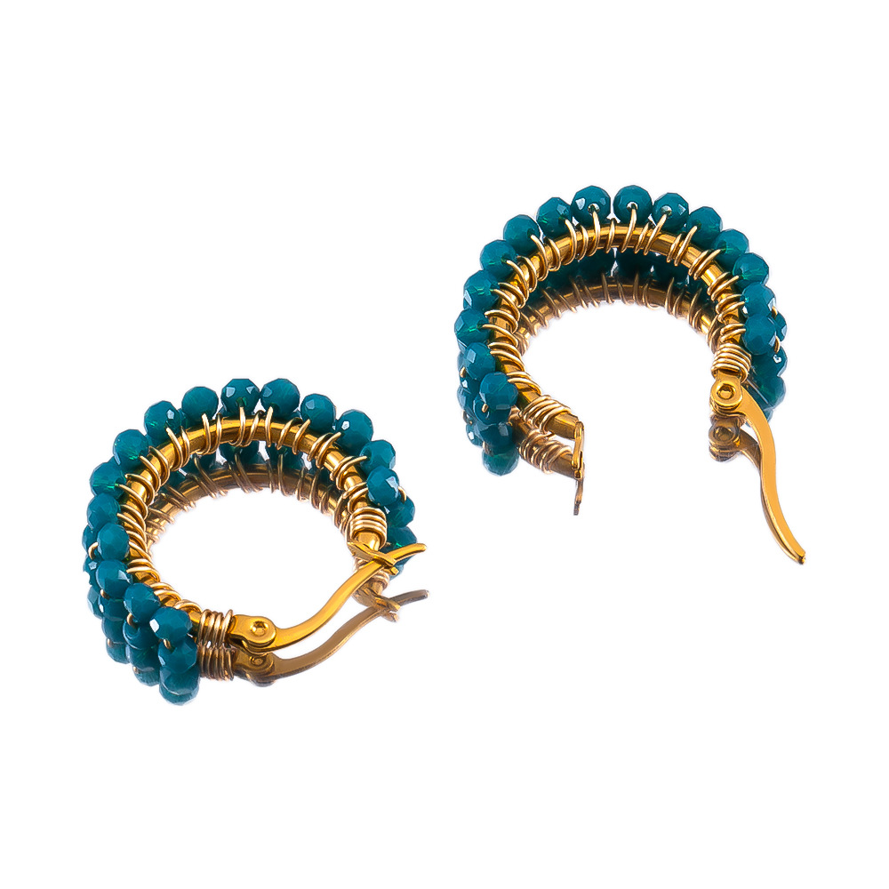 3:Beaded earrings-lake blue