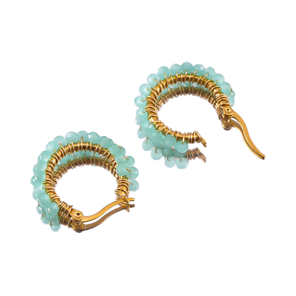 4:Beaded earrings-light green
