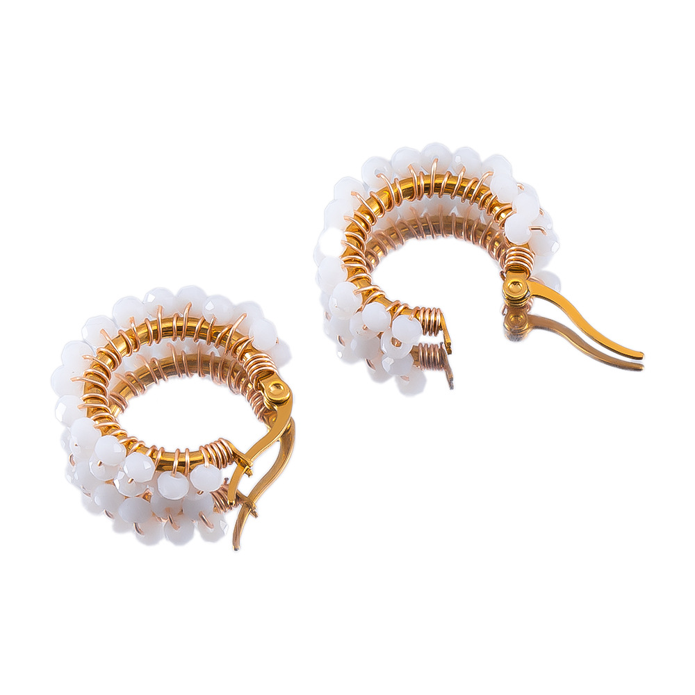 6:Beaded earrings-white