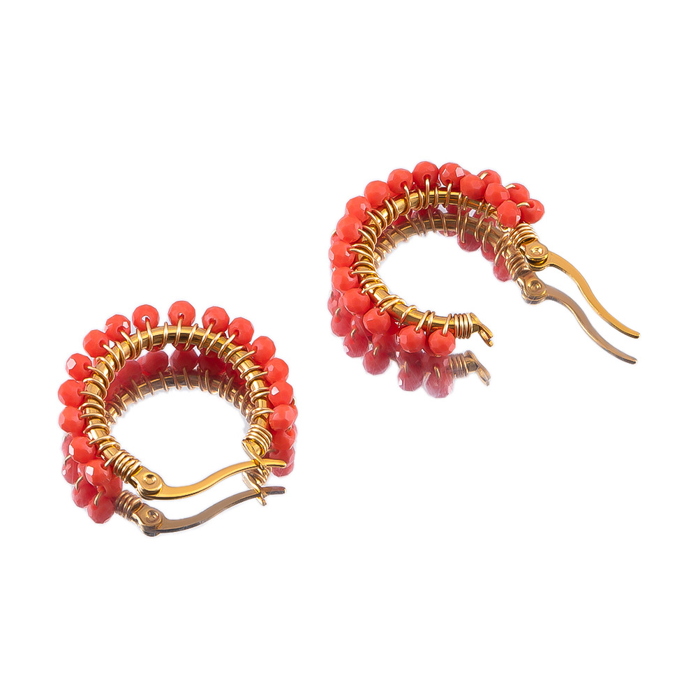 7:Beaded earrings-orange