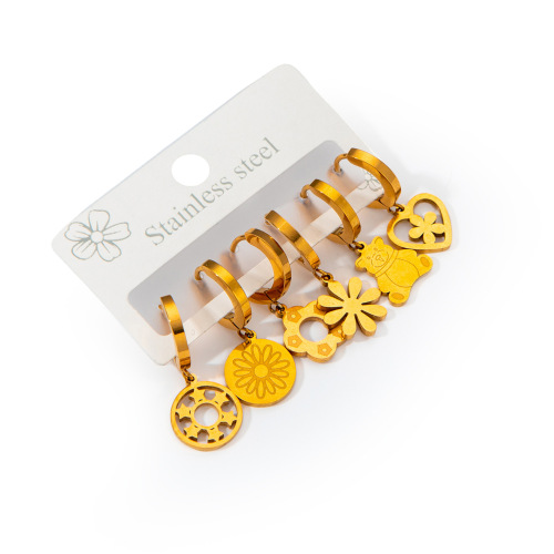 1:Bear flower earrings set 0063