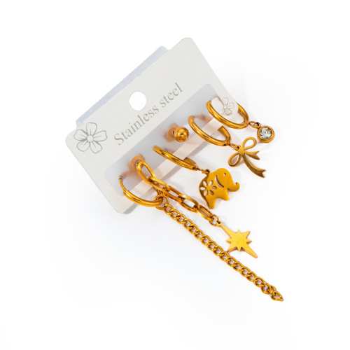 3:Elephant star chain earrings set 0065