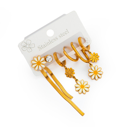 8:Flower chain earrings set 0070