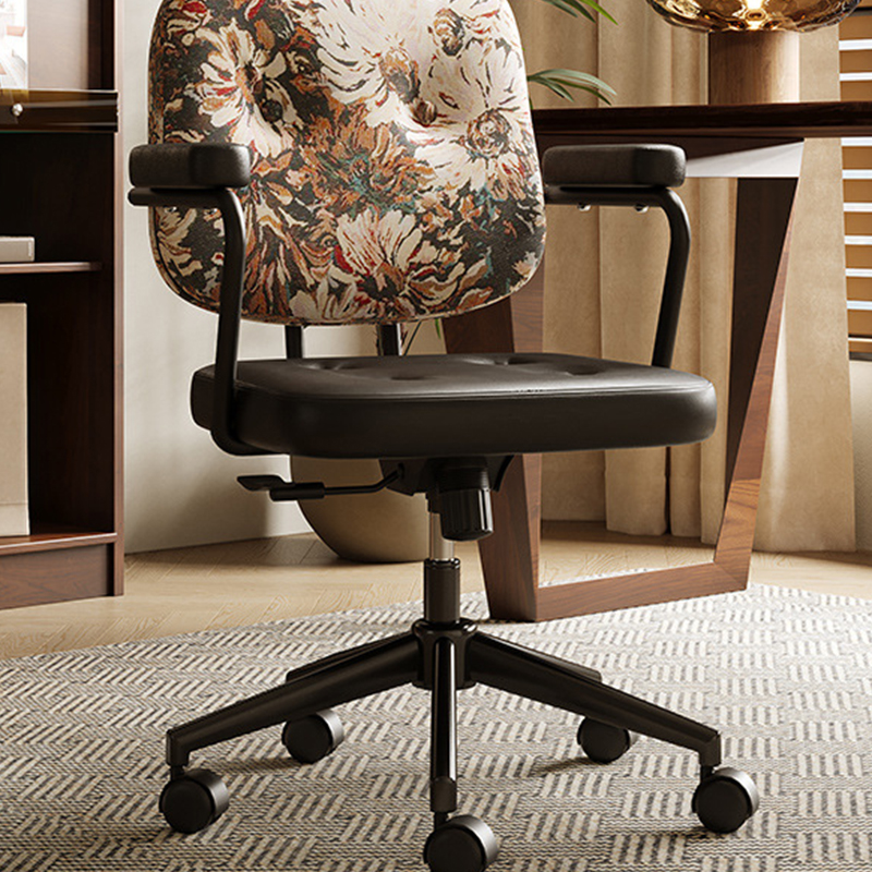 Black   sunflower-oil wax leather   jacquard fabric [lifting and rotating free style]