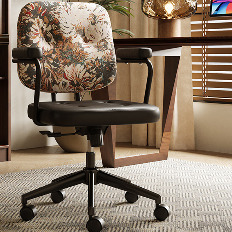 Black   sunflower - first layer cowhide   jacquard fabric [lifting and rotating free style]