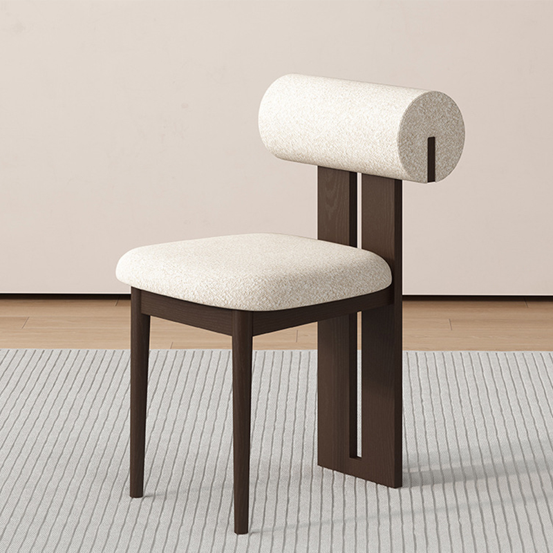 Dark walnut   beige cloth