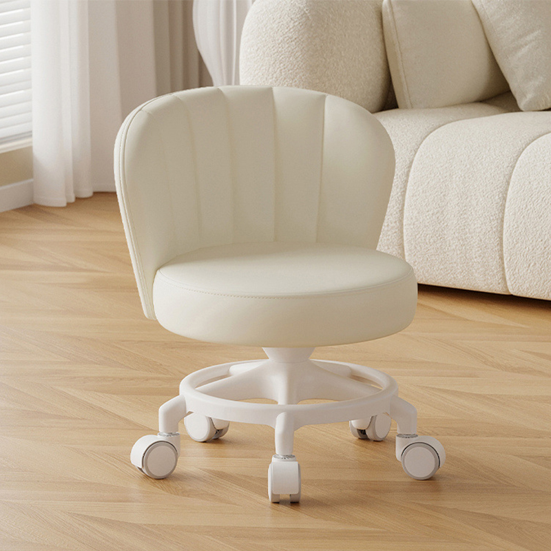 Anti-rollover reinforced five claws: white [with] noise-reducing rubber-coated wheels