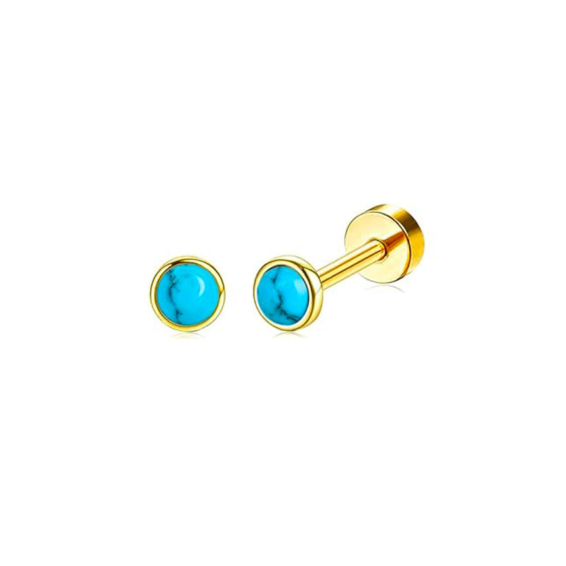 5:Pair of golden turquoise