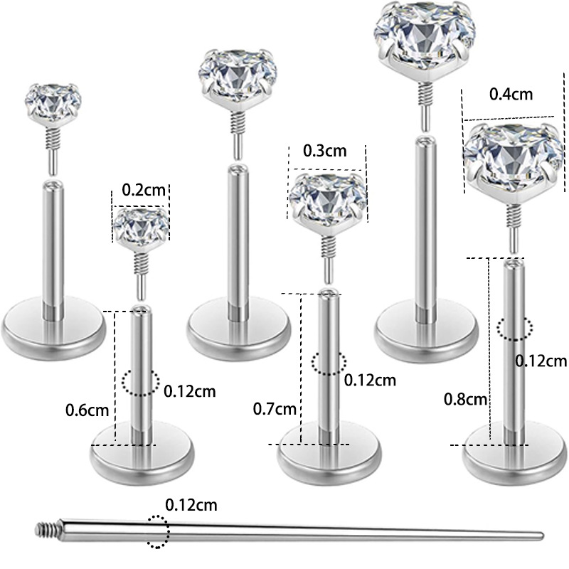 2:1.2mm silver 6-piece set
