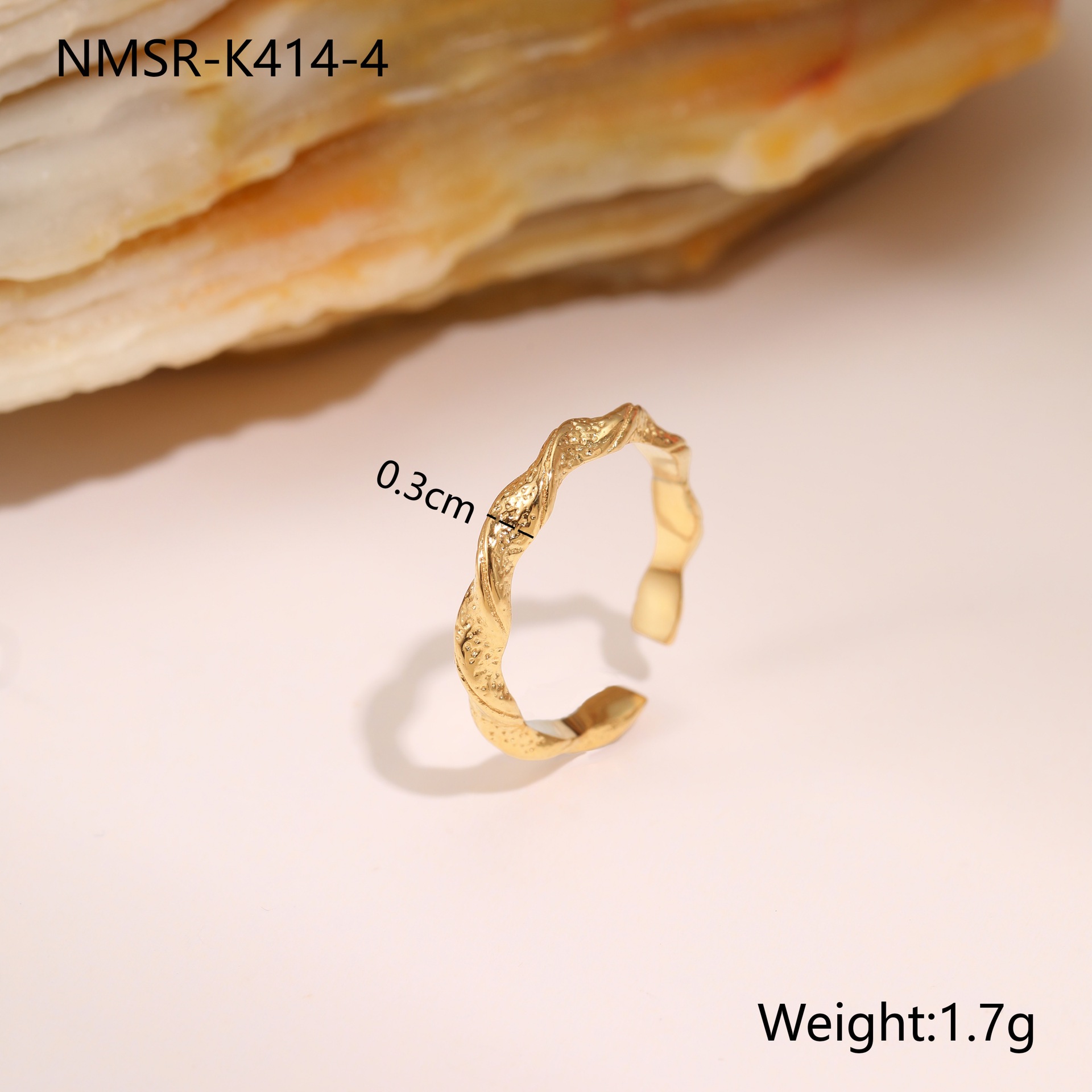 3:NMSR-K414-4金色扭绳戒指