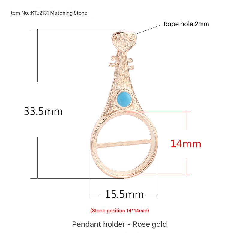 6:A- with round stone rose gold {Stone position: 14*14mm}