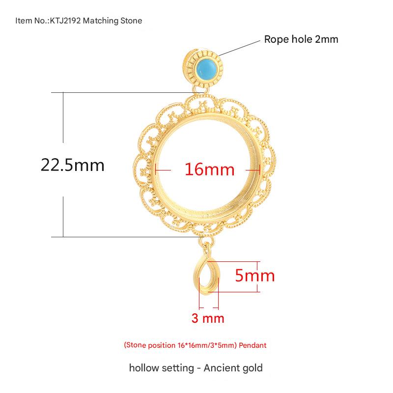 15:Section D-with round stone ancient gold {two stone position to see the picture}