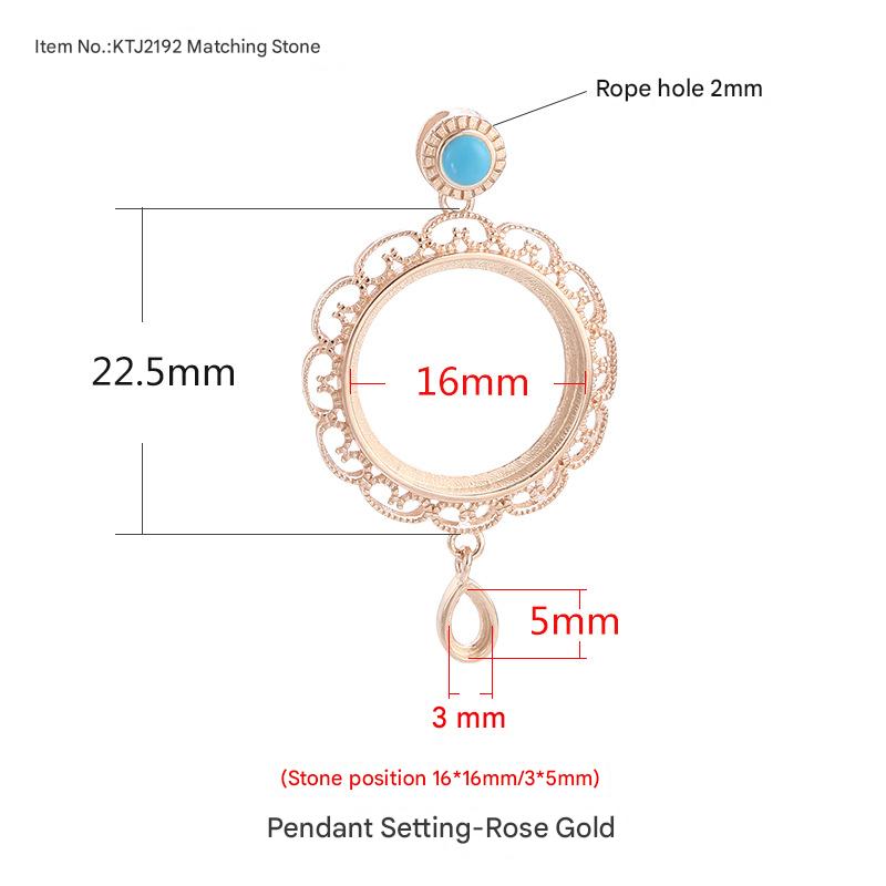 16:D-with round stone rose gold {two stone position to see the picture}
