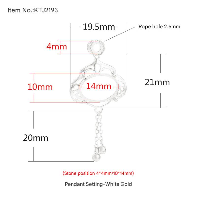 17:E-white gold {Stone position: Upper 4*4mm/lower 10*14mm}