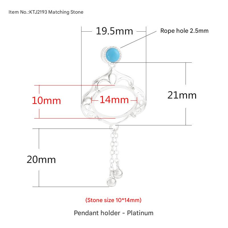 20:E-with round stone white gold {Stone position: 10*14mm}