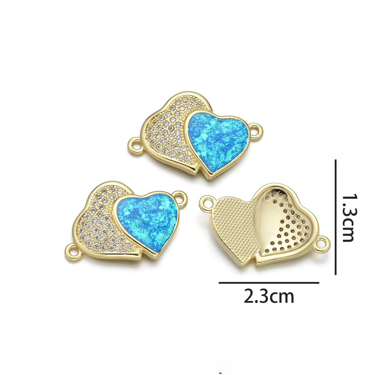 2:Big and Small Love (peacock blue opal)