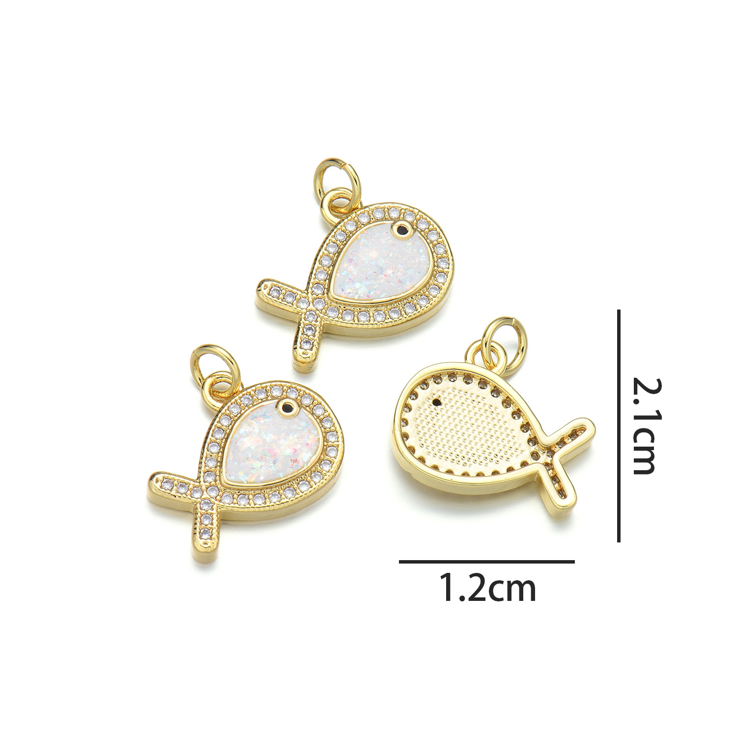 1:Small fish pendant (colorful pink opal)