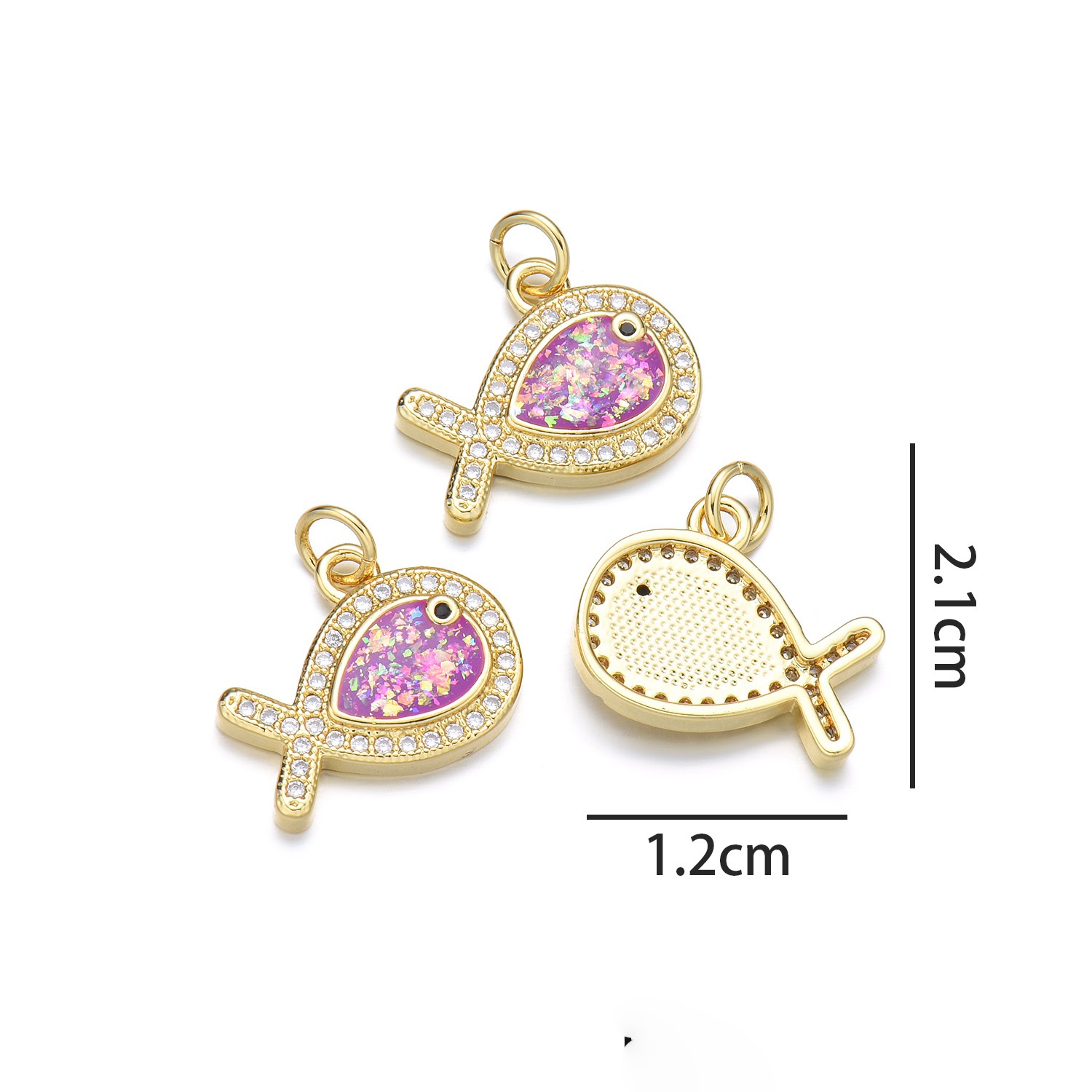 5:Small fish pendant (Starry Sky purple opal)