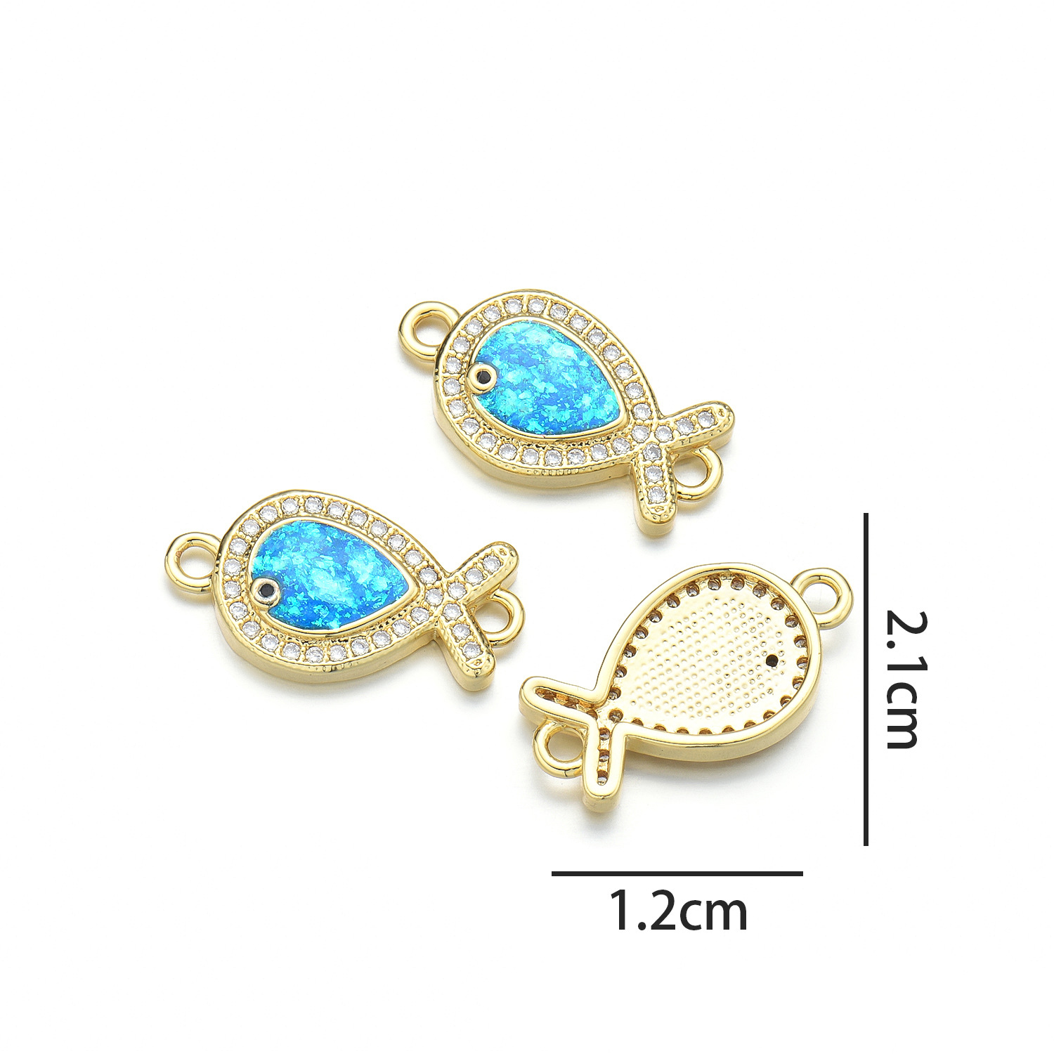 8:Small fish hand (peacock blue opal)