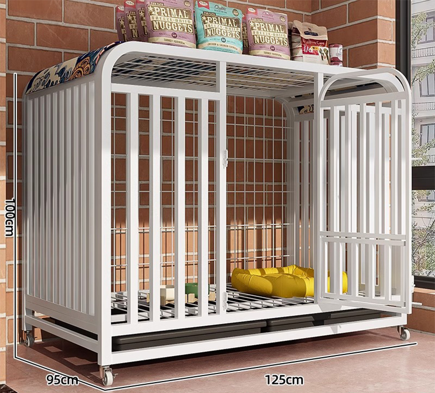 [three-sided square tube thickened] 125cm white [with small feeding window]