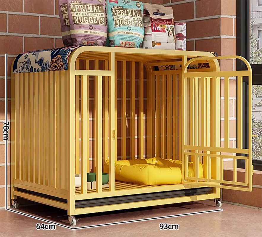 [six-sided square tube thickened] 93cm yellow [with feeding window]