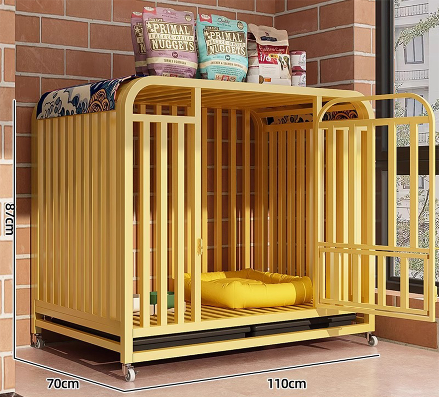 [six-sided square tube thickened] 110cm yellow [with feeding window]