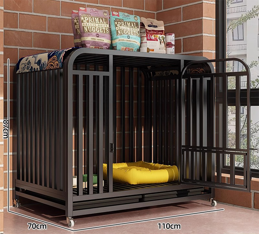 [six-sided square tube thickened] 110cm black [with feeding window]