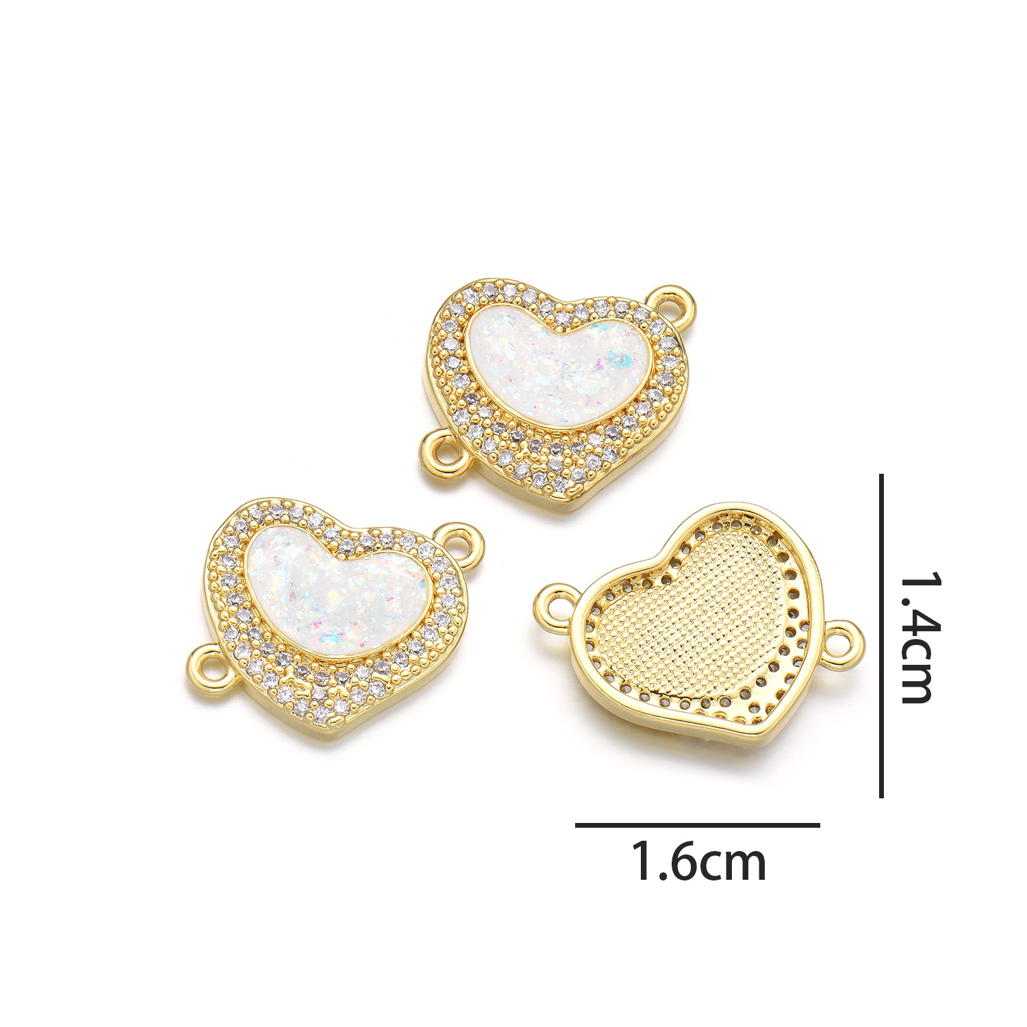 1:Peach heart hand (colorful pink opal)