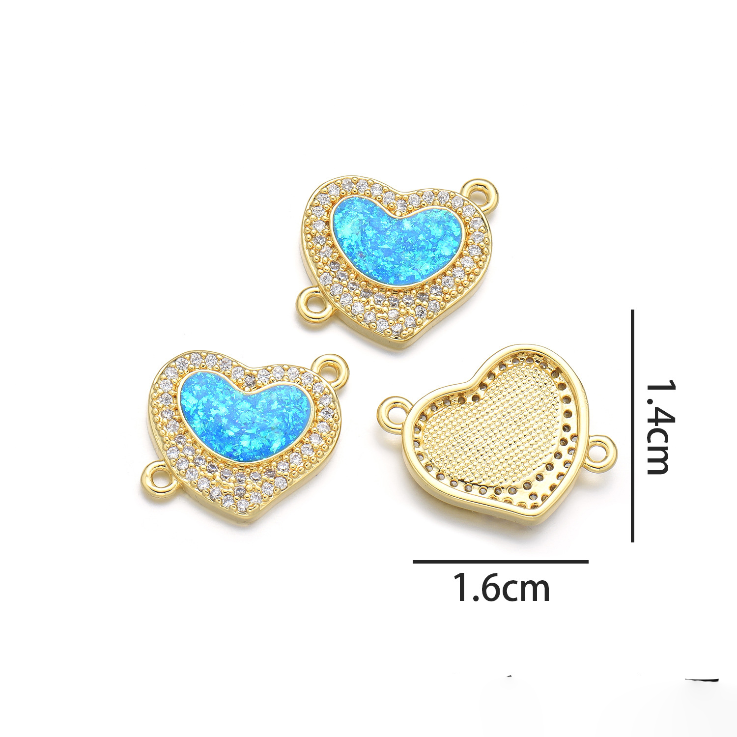 2:Peach heart hand (peacock blue opal)