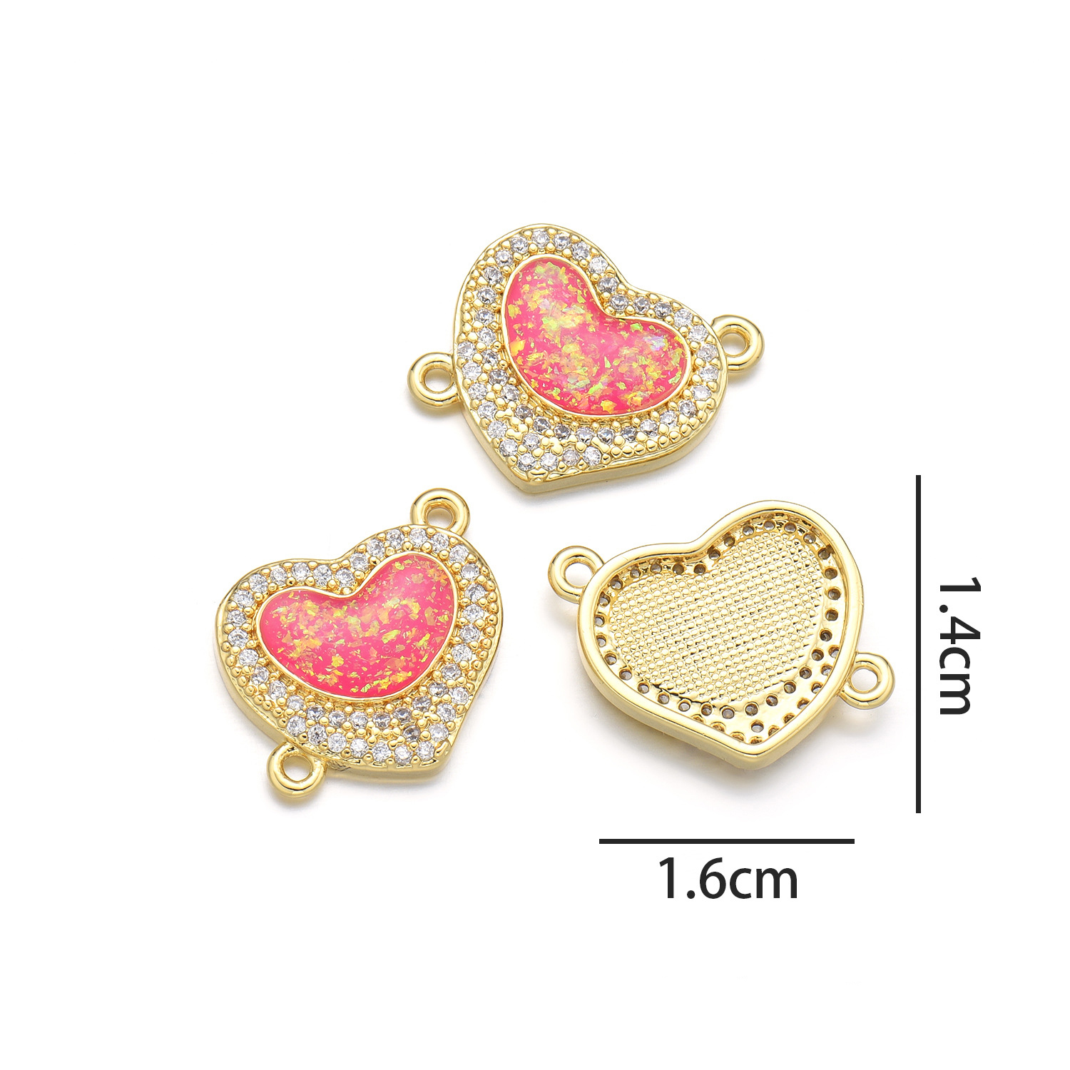 3:Peach heart hand (shining pink opal)