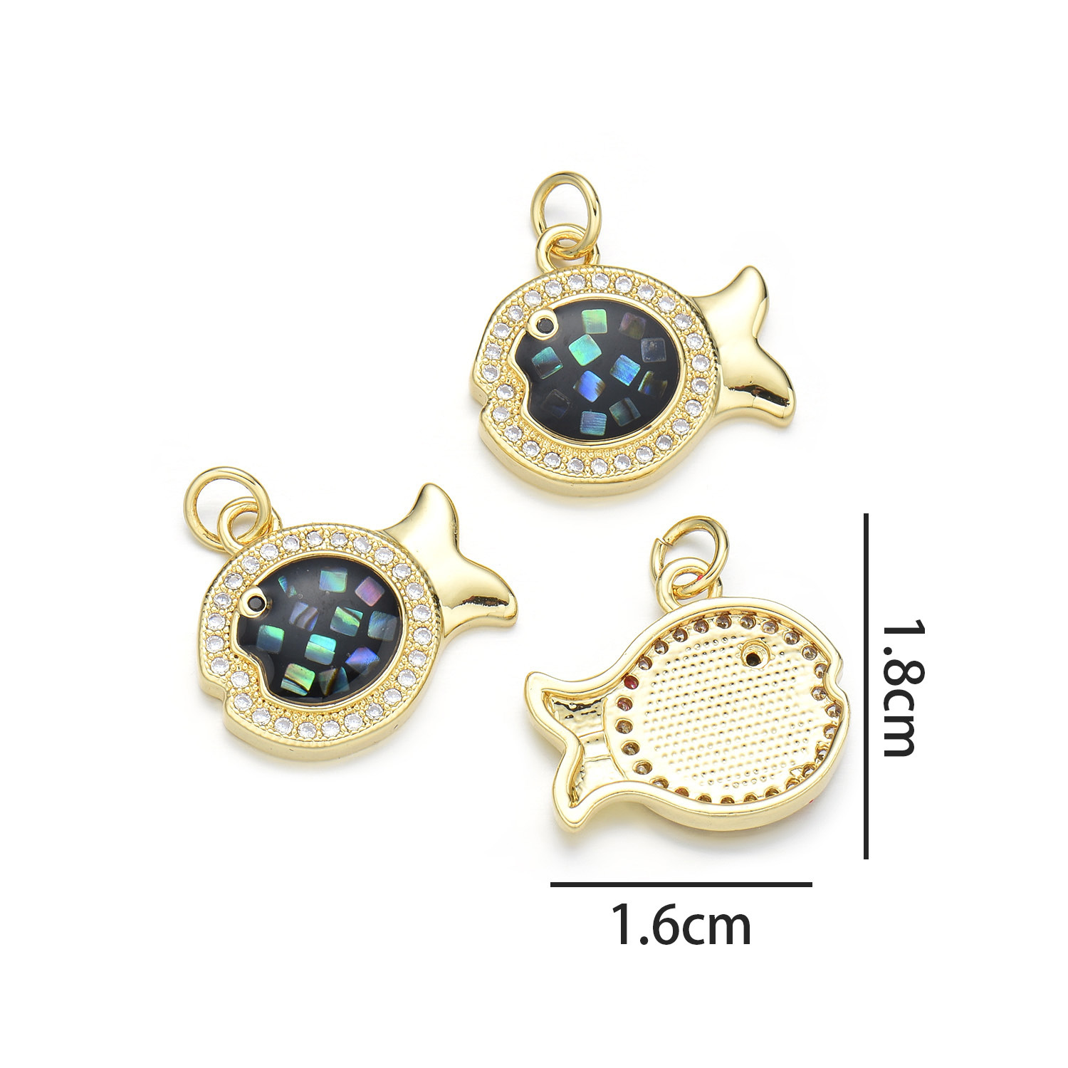 2:Small fat fish pendant (black)