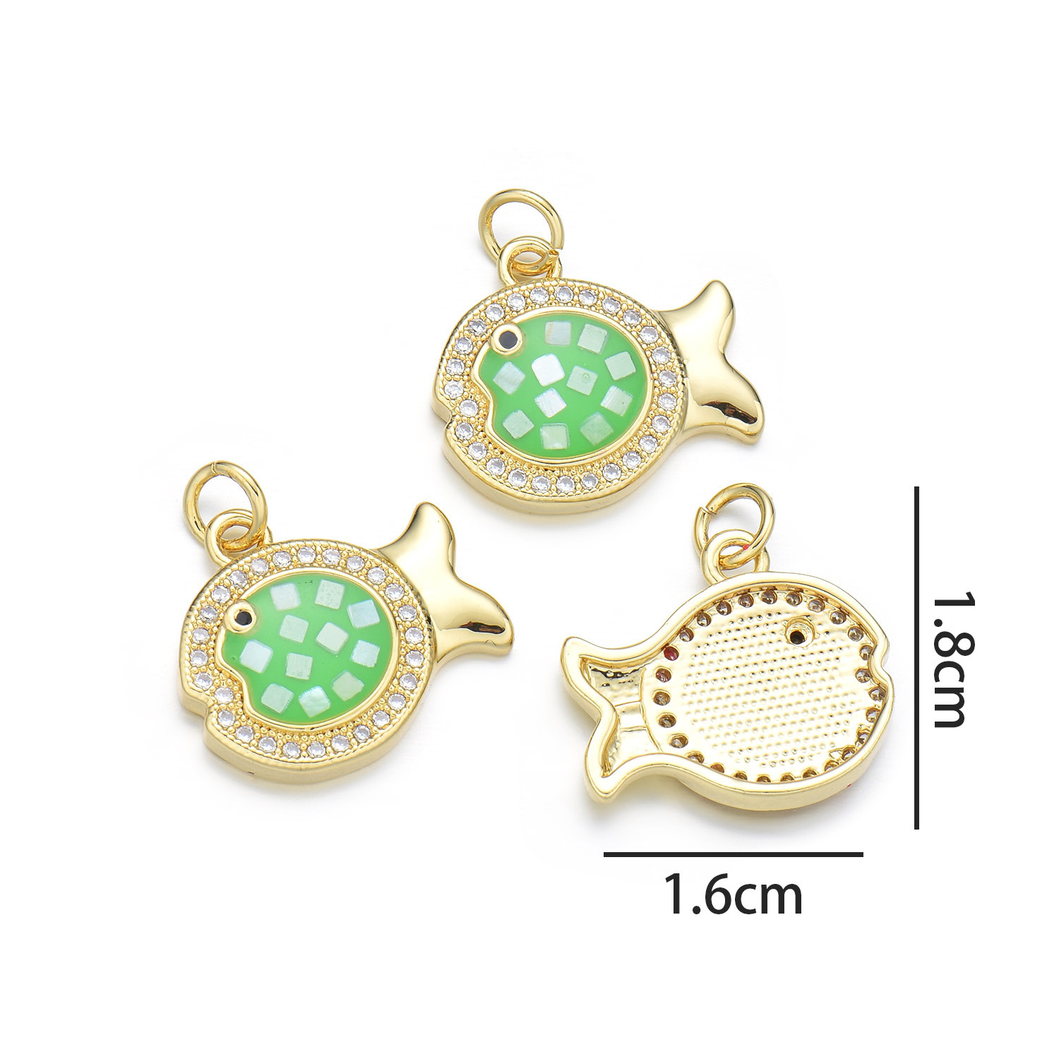 3:Small fat fish pendant (green)