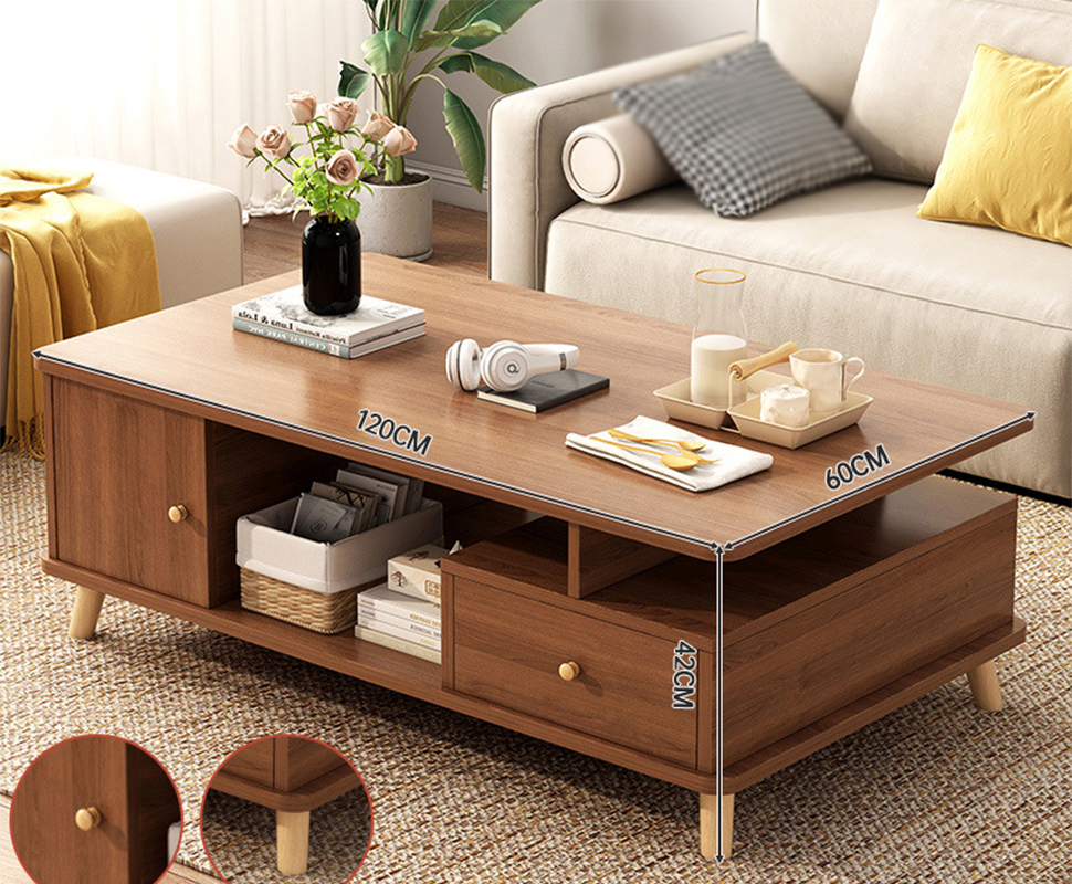 E [economic model] osugi walnut color 120cm (thickened density board)