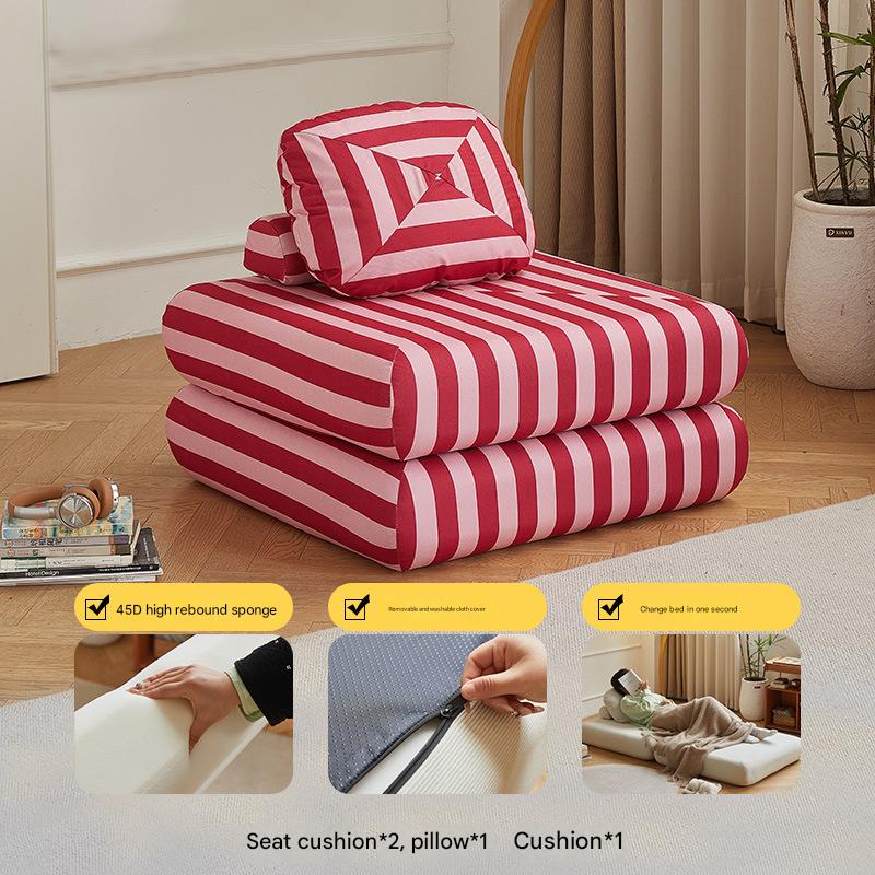 Pink and white pattern technical velvet mochi sofa