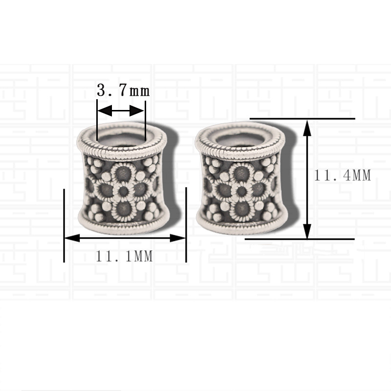 5:Small Flower Big Hole Bucket Bead FD072068
