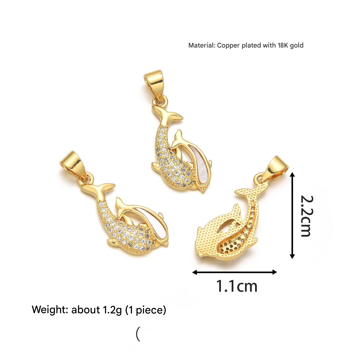 7:Double dolphin pendant (1 piece)