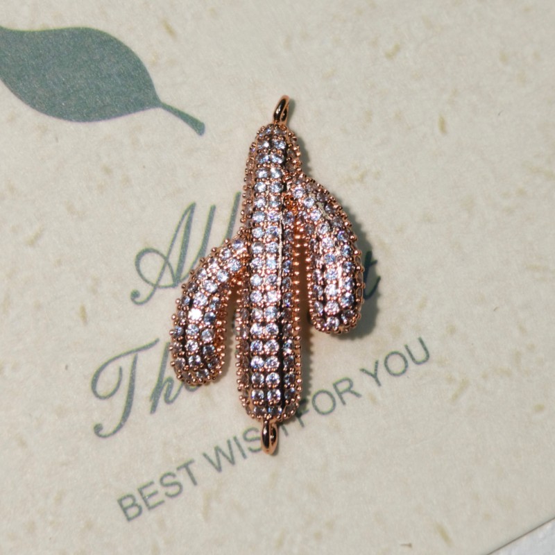 3:Rose gold white zirconium cactus-18mmx30mm